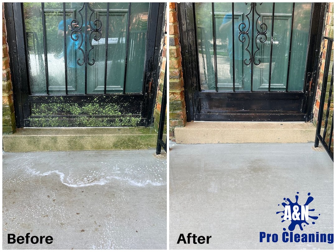 Transformative Pressure Washing: Front Door and Patio Revitalization Project